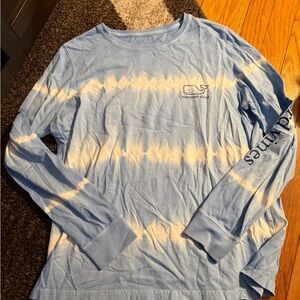 Vineyard Vines Light Blue and Cream Long Sleeve Tee